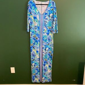 Lilly Pulitzer quarter sleeve maxi dress- worn once!
